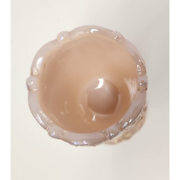 Vintage Fenton Pink Opalescent Glass Bell & Goblet Set Iridescent Rose Colonial - Picture 10 of 12